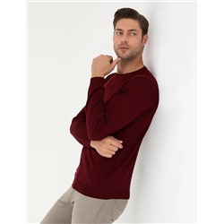 Kırmızı Slim Fit Basic Kazak