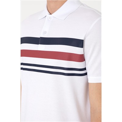 Erkek Regular Fit Polo Yaka Beyaz Tişört