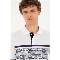 Erkek Regular Fit Polo Yaka Beyaz Tişört