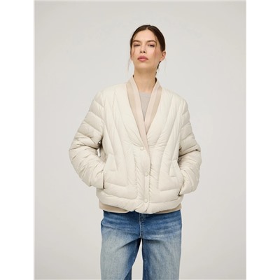 Молочная стеганая куртка