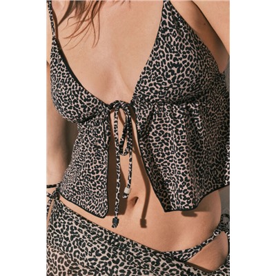 Top bikini tankini triangular animal print