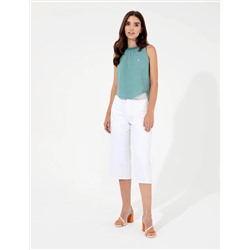 Koyu Mint Kolsuz Comfort Fit Bluz
