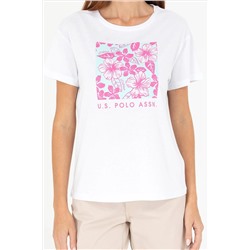 Kadın Beyaz Bisiklet Yaka Tişört