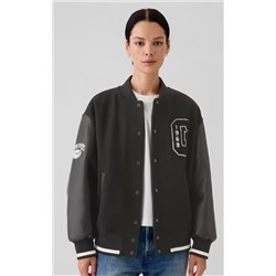 Wool Varsity Logo Boyfriend Jacket