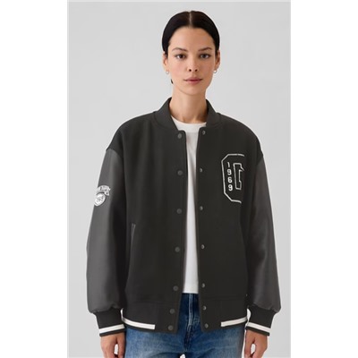 Wool Varsity Logo Boyfriend Jacket