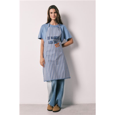 Delantal algodón estampado rayas