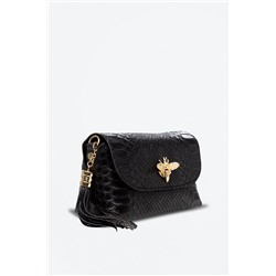 Bandolera de piel Negro y dorado - Firenze Artegiani
