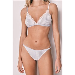 Braga brasileña tira algodón estampado rayas