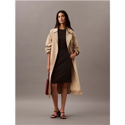 Compact Stretch Crepe Shift Dress