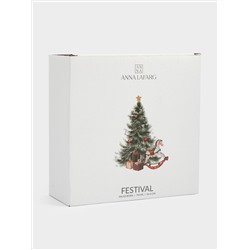 Салатник, 16х6 см, 750 мл, керамика D, зеленый, Лошадка и елка, Festival