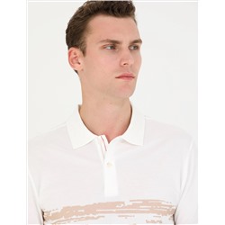 Ekru Slim Fit Polo Yaka Tişört