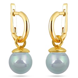 Серьги (Майорка 12мм голубая; покрытие золото), Есть комплект