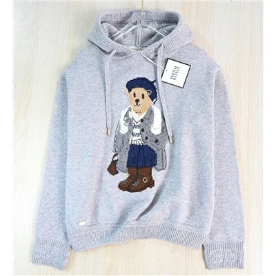 Женский шерстяной свитер грубой вязки с капюшоном и длинными рукавами TEENA*I WINTA*N