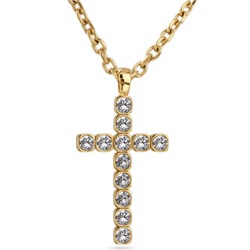 Кулон Теннис (кристаллы SW белые 6мм; покрытие золото) 50-55см, Есть комплект