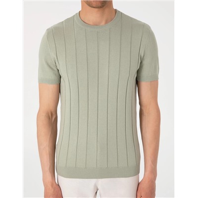 Çağla Slim Fit %100 Pamuk Bisiklet Yaka Triko Tişört
