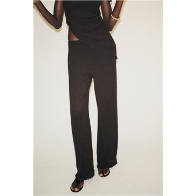 TEXTURED WIDE-LEG TROUSERS