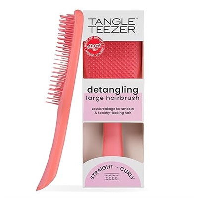 Tangle Teezer Ultimate Detangler Hairbrush for Wet & Dry Hair, Eliminates Knots & Reduces Breakage for Long, Thick, & Curly Hair Types, Large, Pink & Purple