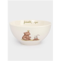 Набор посуды, детский, 1 перс, 3 пр, фарфор N, белый, Мишка и зайчик, Friendship