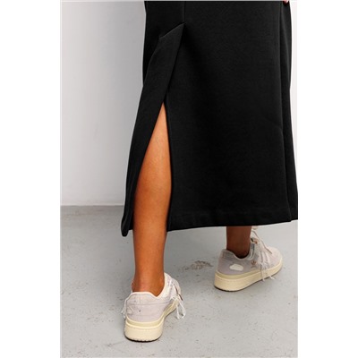 Юбка длинная макси с разрезом 388BLK