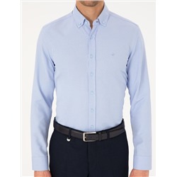 Açık Mavi Slim Fit Uzun Kollu Gömlek