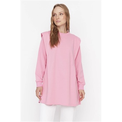 TRENDYOL MODEST Pembe Vatkalı Örme Sweatshirt TCTAW23TW00250