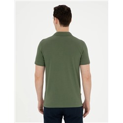 Haki Slim Fit %100 Pamuk Polo Yaka Basic Tişört