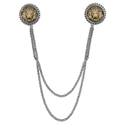 Брошь-шатлен Огненный лев (покрытие античное серебро, античное золото), Есть комплект