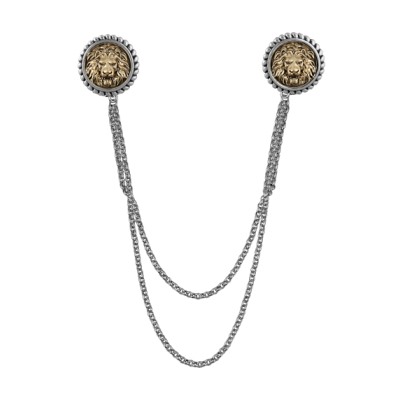 Брошь-шатлен Огненный лев (покрытие античное серебро, античное золото), Есть комплект