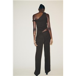 TEXTURED WIDE-LEG TROUSERS