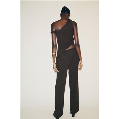 TEXTURED WIDE-LEG TROUSERS