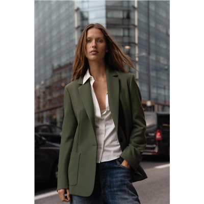 STRAIGHT BLAZER WITH SHOULDER PADS