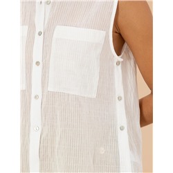 Ekru Regular Fit Kısa Kollu Gömlek