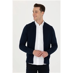 Erkek Lacivert Basic Triko Hırka