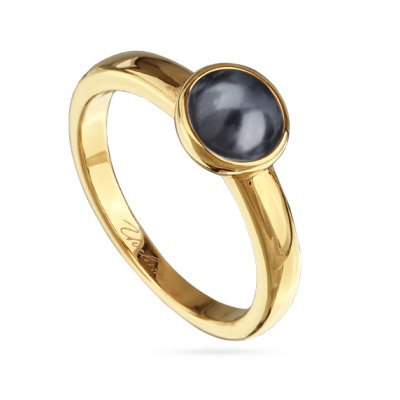 Кольцо Теннис (Майорка темно-серая 6мм; покрытие золото), Есть комплект