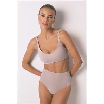Sujetador tipo top algodón beige