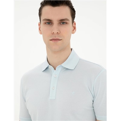 Açık Mavi Slim Fit Merserize Tişört