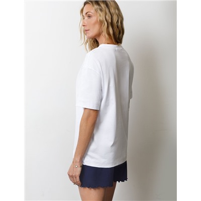 Футболка с принтом свободная из премиального 100% хлопка