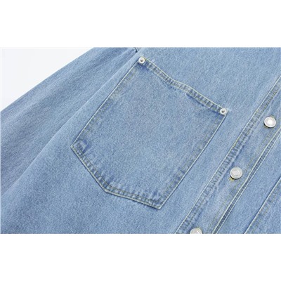 Женская джинсовая куртка-рубашка  В стиле ЗАР*А