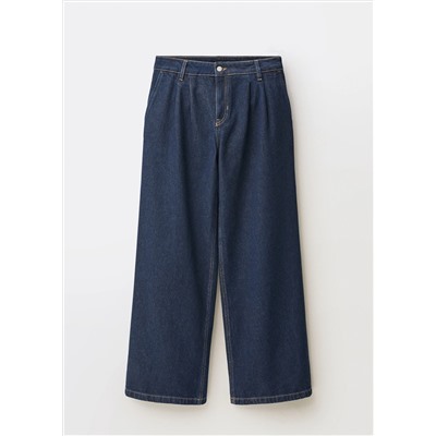 Jeans wideleg pinzas rinse wash