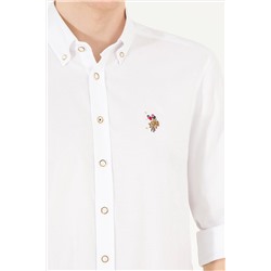 Erkek Beyaz Uzun Kollu Basic Gömlek