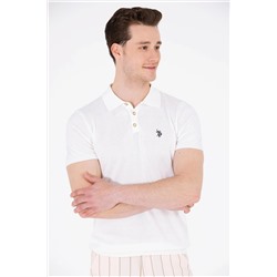 Erkek Ekru Polo Yaka Triko Kazak