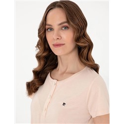 Bej Kısakollu Pijama Takımı