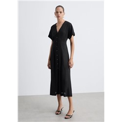 Vestido evasé botones