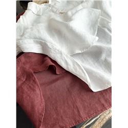 Женская свободная льняная рубашка поло 2 цвета КО*С