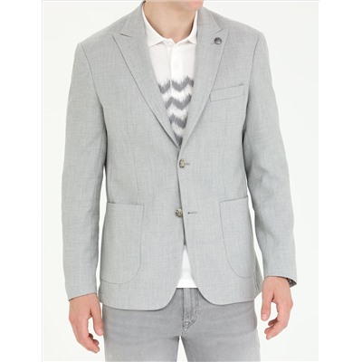Gri Slim Fit Spor Ceket
