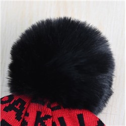 Модная теплая вязаная шапка с помпоном из толстой пряжи 🧢   KARL LAGERFEL*D ОРИГИНАЛ! 😎