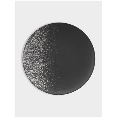 Тарелка закусочная, 20 см, фарфор P, черная, в белую крапинку, Caviar Galaxy