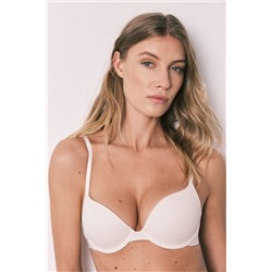 Sujetador push up algodón canalé beige GORGEOUS