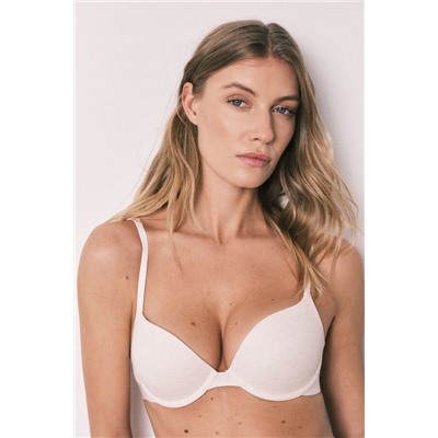 Sujetador push up algodón canalé beige GORGEOUS