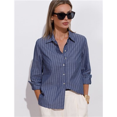 Блузка свободного силуэта в полоску из 100 % хлопка